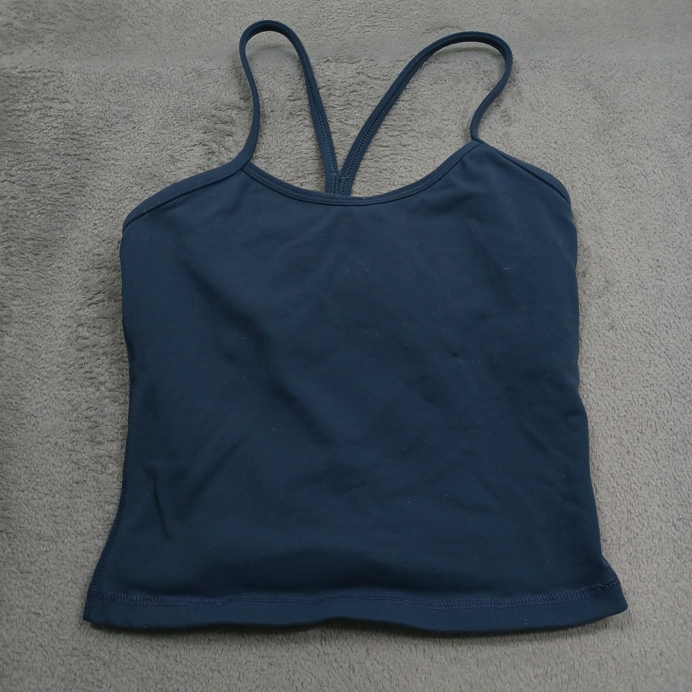 Lululemon Top Womens 2 Blue Activewear Casual Yoga Training Gym Cropped